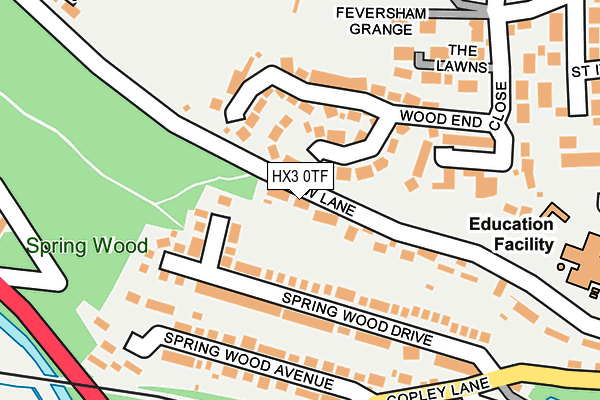 HX3 0TF map - OS OpenMap – Local (Ordnance Survey)