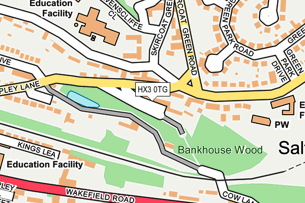 HX3 0TG map - OS OpenMap – Local (Ordnance Survey)