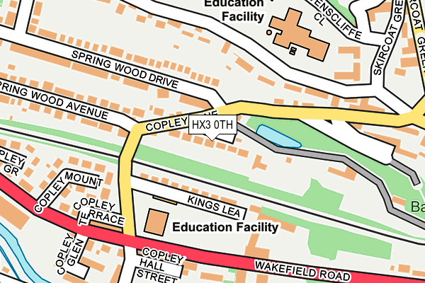 HX3 0TH map - OS OpenMap – Local (Ordnance Survey)