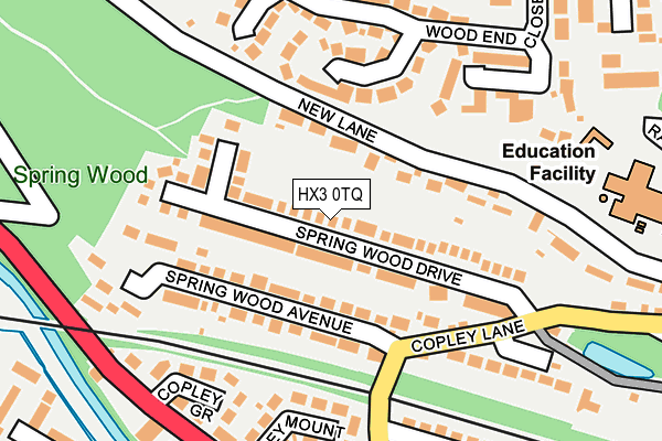 HX3 0TQ map - OS OpenMap – Local (Ordnance Survey)