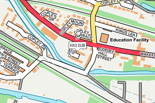 HX3 0UB map - OS OpenMap – Local (Ordnance Survey)