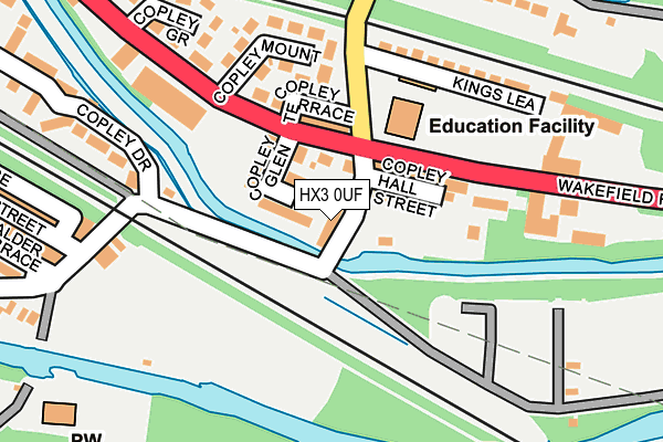 HX3 0UF map - OS OpenMap – Local (Ordnance Survey)