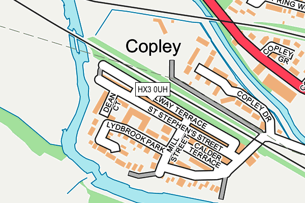 HX3 0UH map - OS OpenMap – Local (Ordnance Survey)