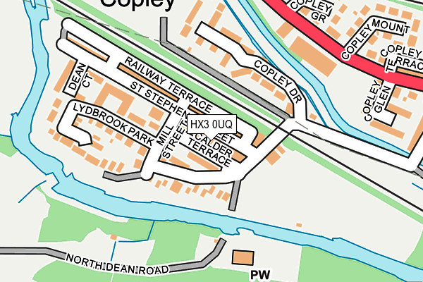 HX3 0UQ map - OS OpenMap – Local (Ordnance Survey)