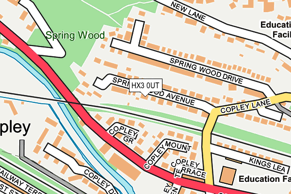 HX3 0UT map - OS OpenMap – Local (Ordnance Survey)