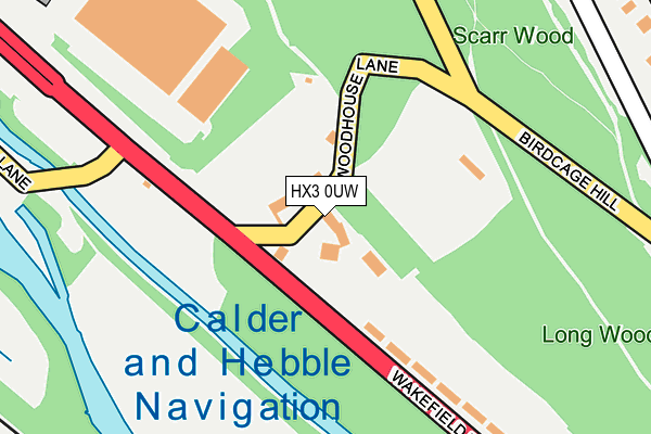 HX3 0UW map - OS OpenMap – Local (Ordnance Survey)