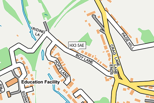 HX3 5AE map - OS OpenMap – Local (Ordnance Survey)