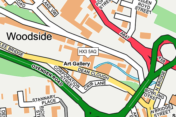 HX3 5AQ map - OS OpenMap – Local (Ordnance Survey)