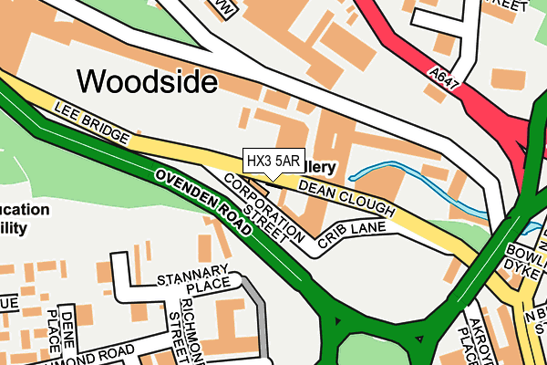 HX3 5AR map - OS OpenMap – Local (Ordnance Survey)