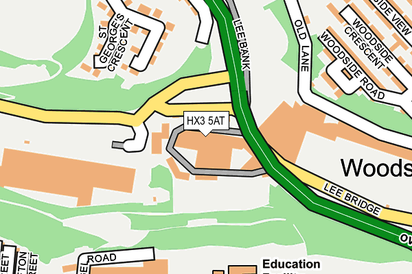 HX3 5AT map - OS OpenMap – Local (Ordnance Survey)