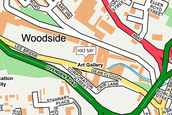 HX3 5AY map - OS OpenMap – Local (Ordnance Survey)