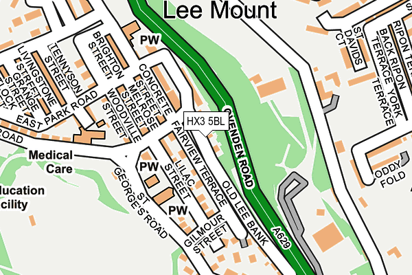 HX3 5BL map - OS OpenMap – Local (Ordnance Survey)