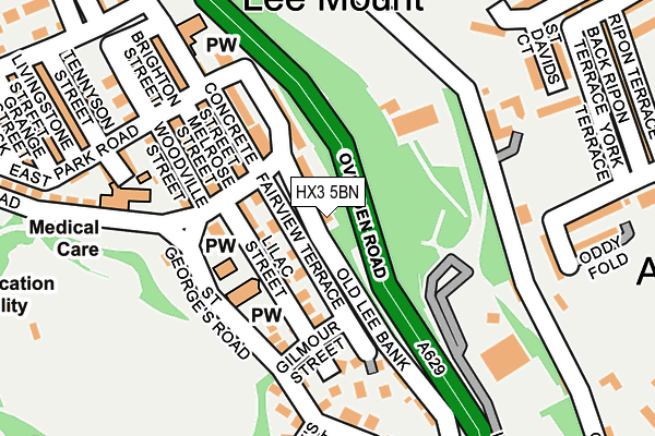 HX3 5BN map - OS OpenMap – Local (Ordnance Survey)