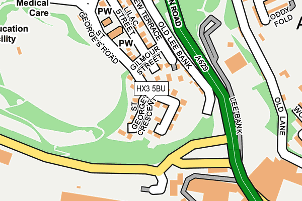 HX3 5BU map - OS OpenMap – Local (Ordnance Survey)