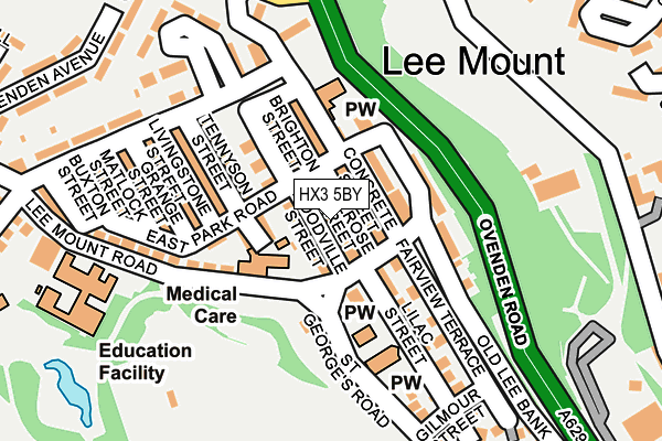 HX3 5BY map - OS OpenMap – Local (Ordnance Survey)