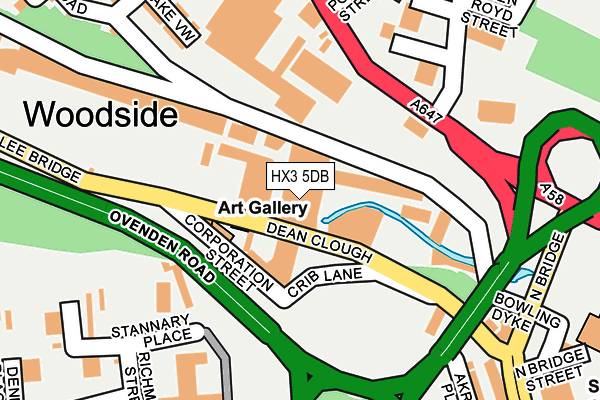 HX3 5DB map - OS OpenMap – Local (Ordnance Survey)