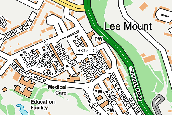 HX3 5DD map - OS OpenMap – Local (Ordnance Survey)