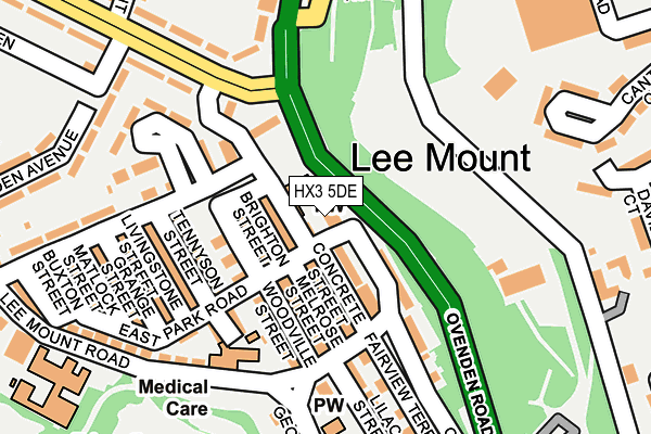 HX3 5DE map - OS OpenMap – Local (Ordnance Survey)