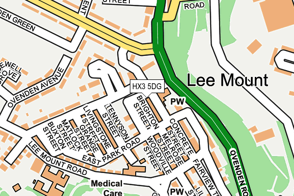 HX3 5DG map - OS OpenMap – Local (Ordnance Survey)