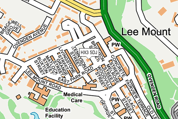 HX3 5DJ map - OS OpenMap – Local (Ordnance Survey)