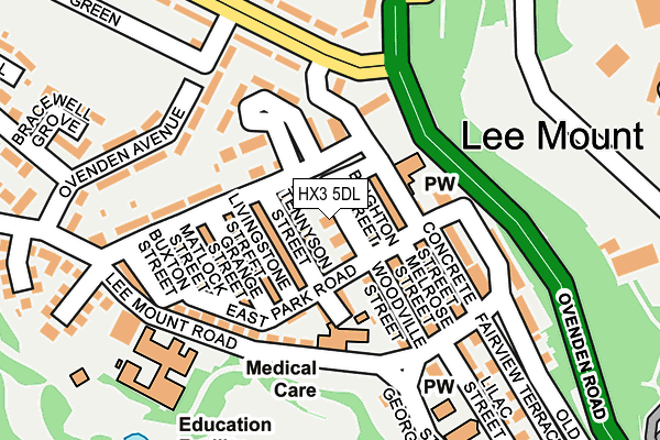 HX3 5DL map - OS OpenMap – Local (Ordnance Survey)