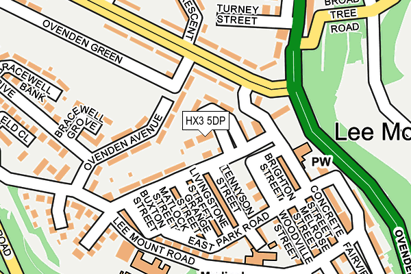 HX3 5DP map - OS OpenMap – Local (Ordnance Survey)