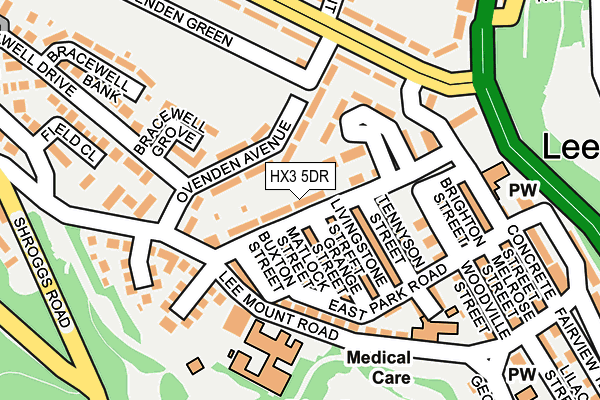 HX3 5DR map - OS OpenMap – Local (Ordnance Survey)