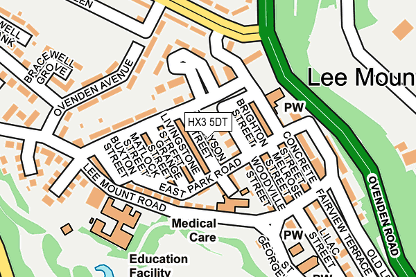 HX3 5DT map - OS OpenMap – Local (Ordnance Survey)