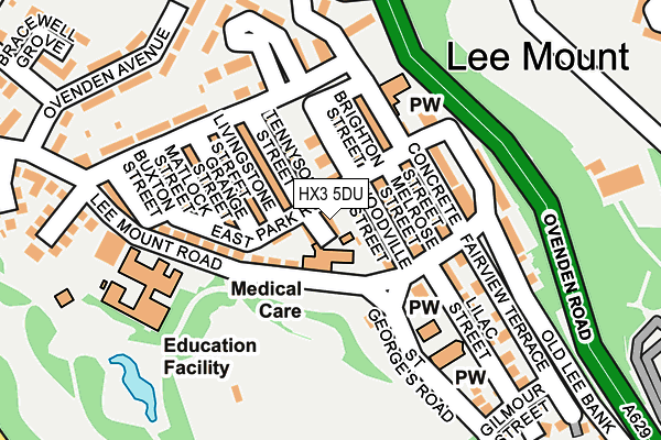 HX3 5DU map - OS OpenMap – Local (Ordnance Survey)