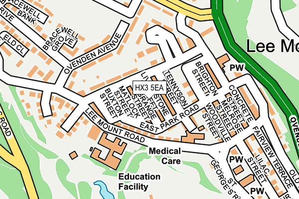 HX3 5EA map - OS OpenMap – Local (Ordnance Survey)