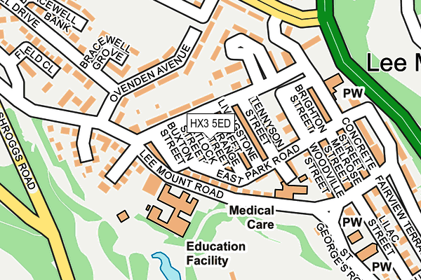 HX3 5ED map - OS OpenMap – Local (Ordnance Survey)