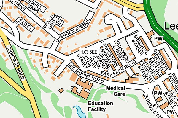 HX3 5EE map - OS OpenMap – Local (Ordnance Survey)