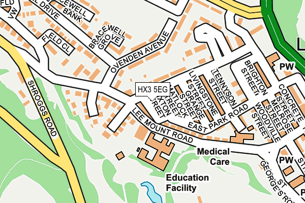 HX3 5EG map - OS OpenMap – Local (Ordnance Survey)