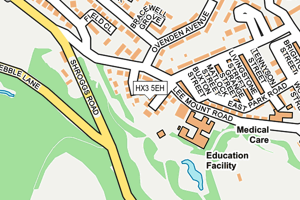 HX3 5EH map - OS OpenMap – Local (Ordnance Survey)