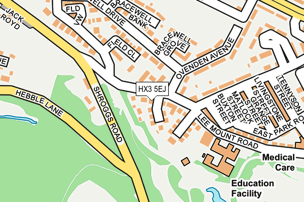 HX3 5EJ map - OS OpenMap – Local (Ordnance Survey)