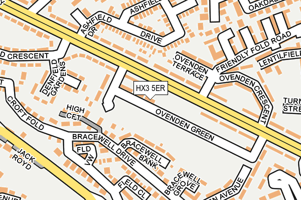 HX3 5ER map - OS OpenMap – Local (Ordnance Survey)