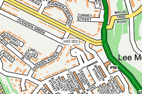 HX3 5ES map - OS OpenMap – Local (Ordnance Survey)