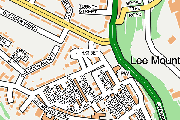 HX3 5ET map - OS OpenMap – Local (Ordnance Survey)