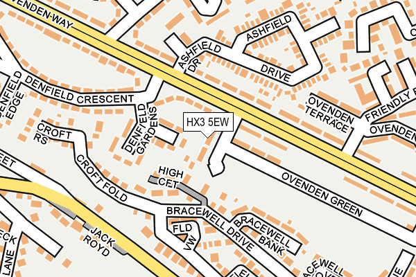 HX3 5EW map - OS OpenMap – Local (Ordnance Survey)