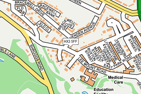 HX3 5FF map - OS OpenMap – Local (Ordnance Survey)