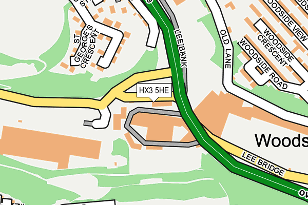 HX3 5HE map - OS OpenMap – Local (Ordnance Survey)