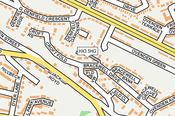 HX3 5HG map - OS OpenMap – Local (Ordnance Survey)