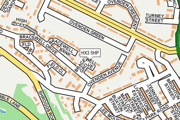 HX3 5HP map - OS OpenMap – Local (Ordnance Survey)