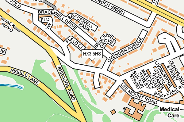 HX3 5HS map - OS OpenMap – Local (Ordnance Survey)