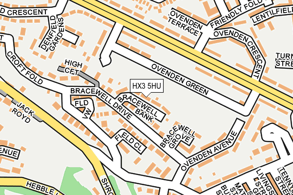 HX3 5HU map - OS OpenMap – Local (Ordnance Survey)