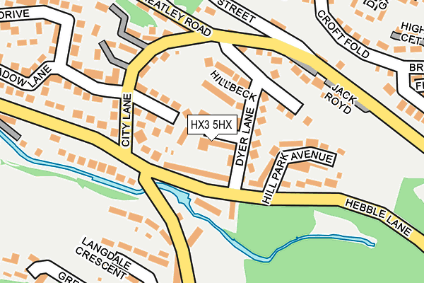 HX3 5HX map - OS OpenMap – Local (Ordnance Survey)