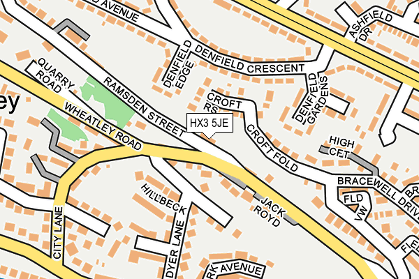 HX3 5JE map - OS OpenMap – Local (Ordnance Survey)