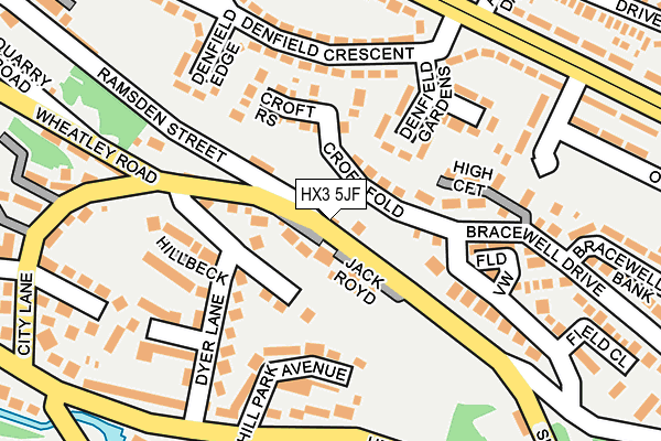HX3 5JF map - OS OpenMap – Local (Ordnance Survey)