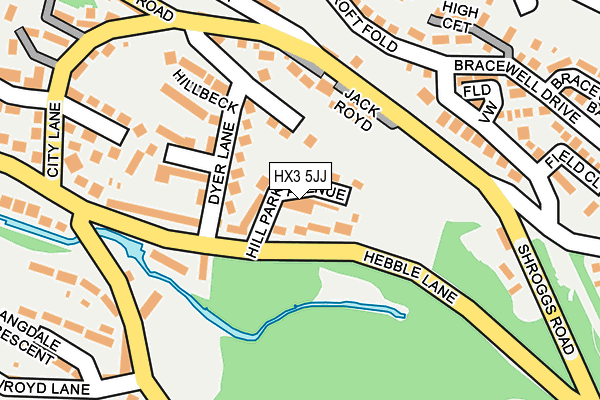 HX3 5JJ map - OS OpenMap – Local (Ordnance Survey)