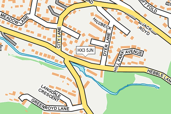 HX3 5JN map - OS OpenMap – Local (Ordnance Survey)